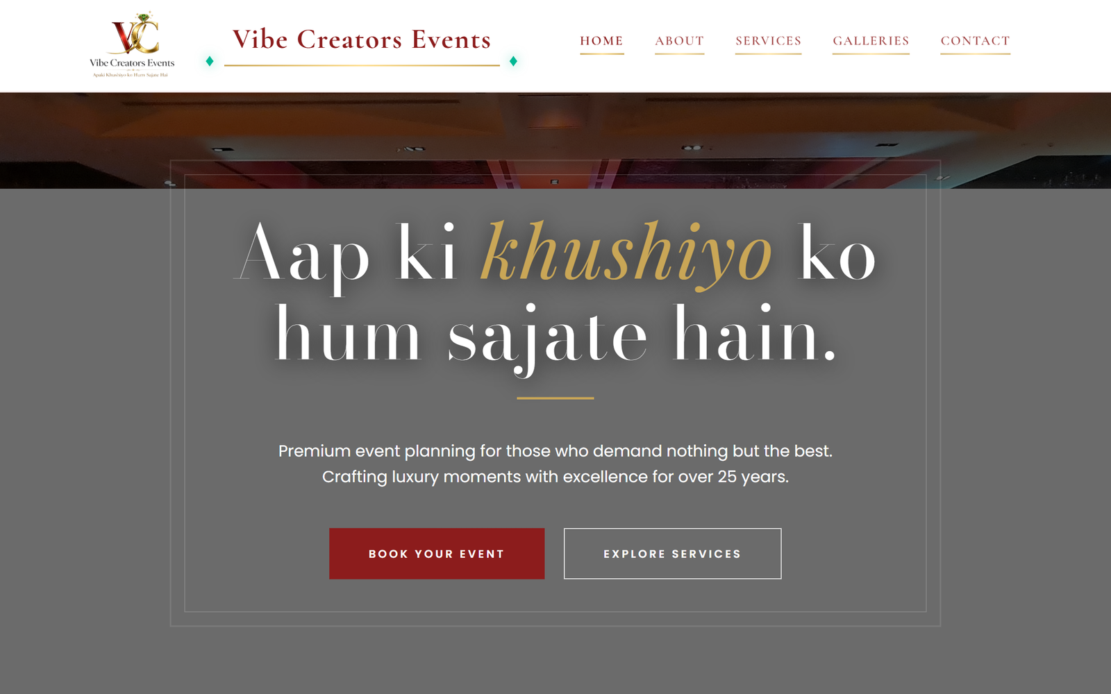 Vibe Creators Events Website